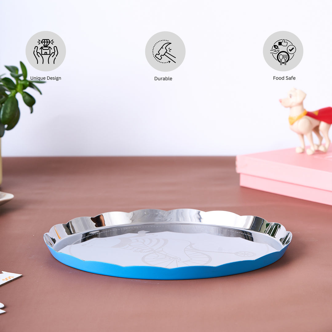 Carnival Bear Thali Blue Large