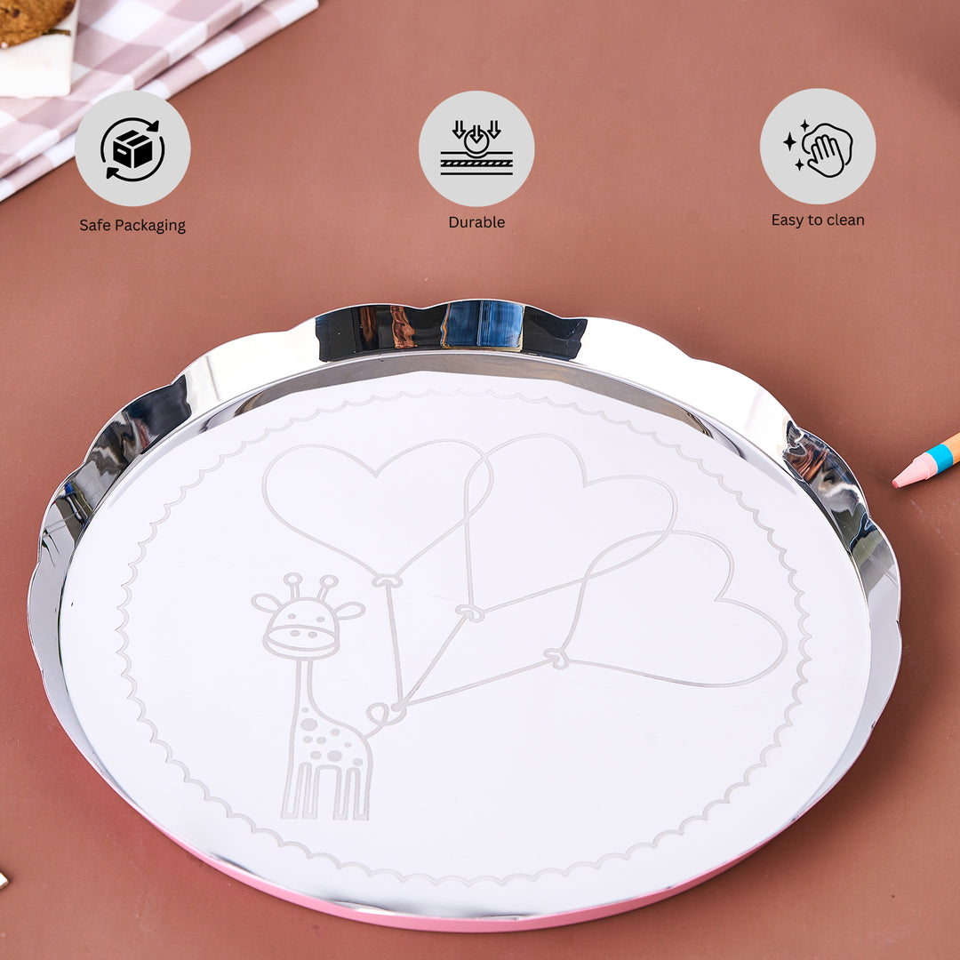 Carnival Giraffe Thali Large Pink