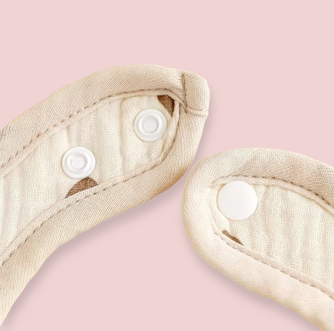 Quilted Muslin Cotton Baby Bib with Heart Prints