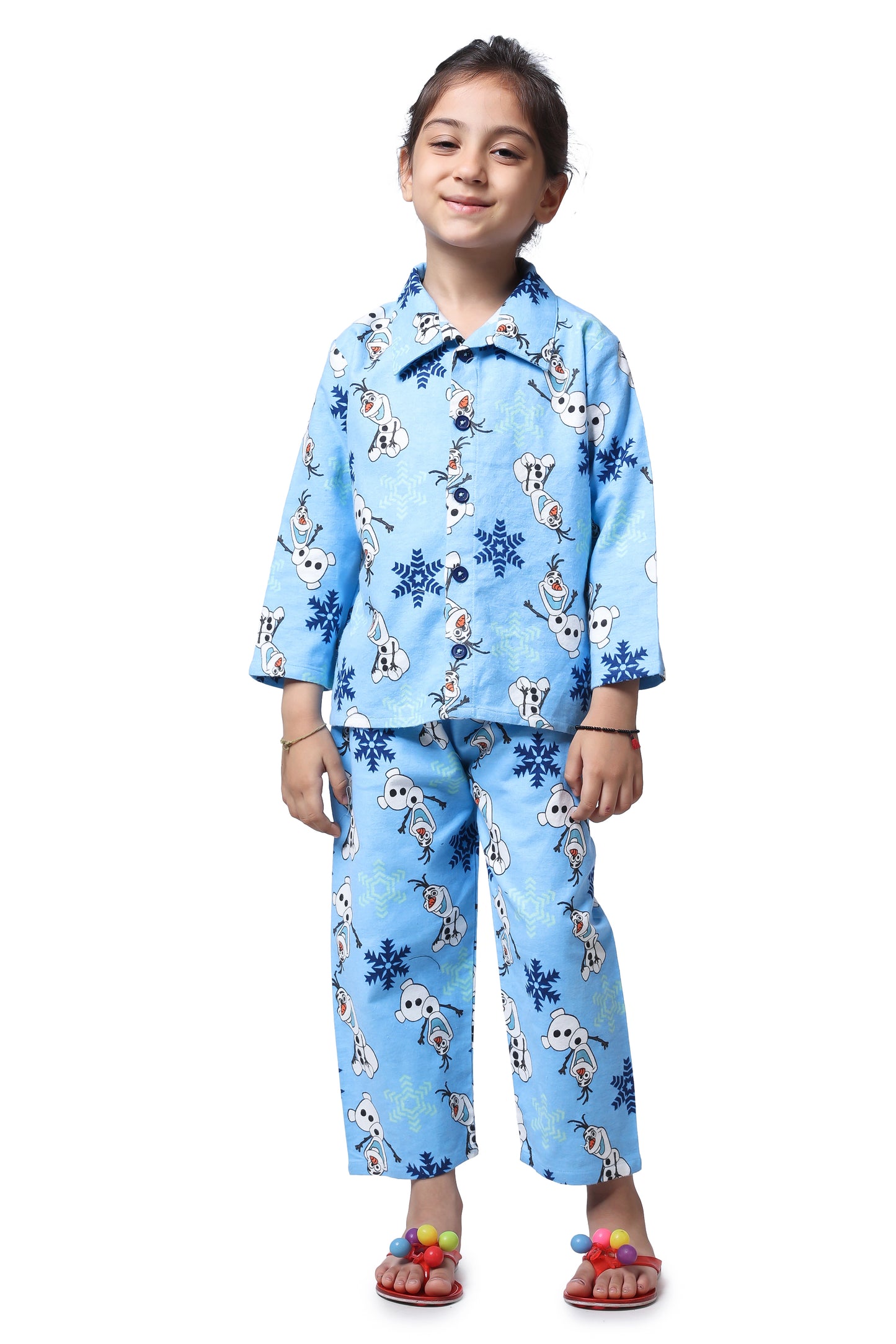 Piccolo Night suit - Blue Olaf Print
