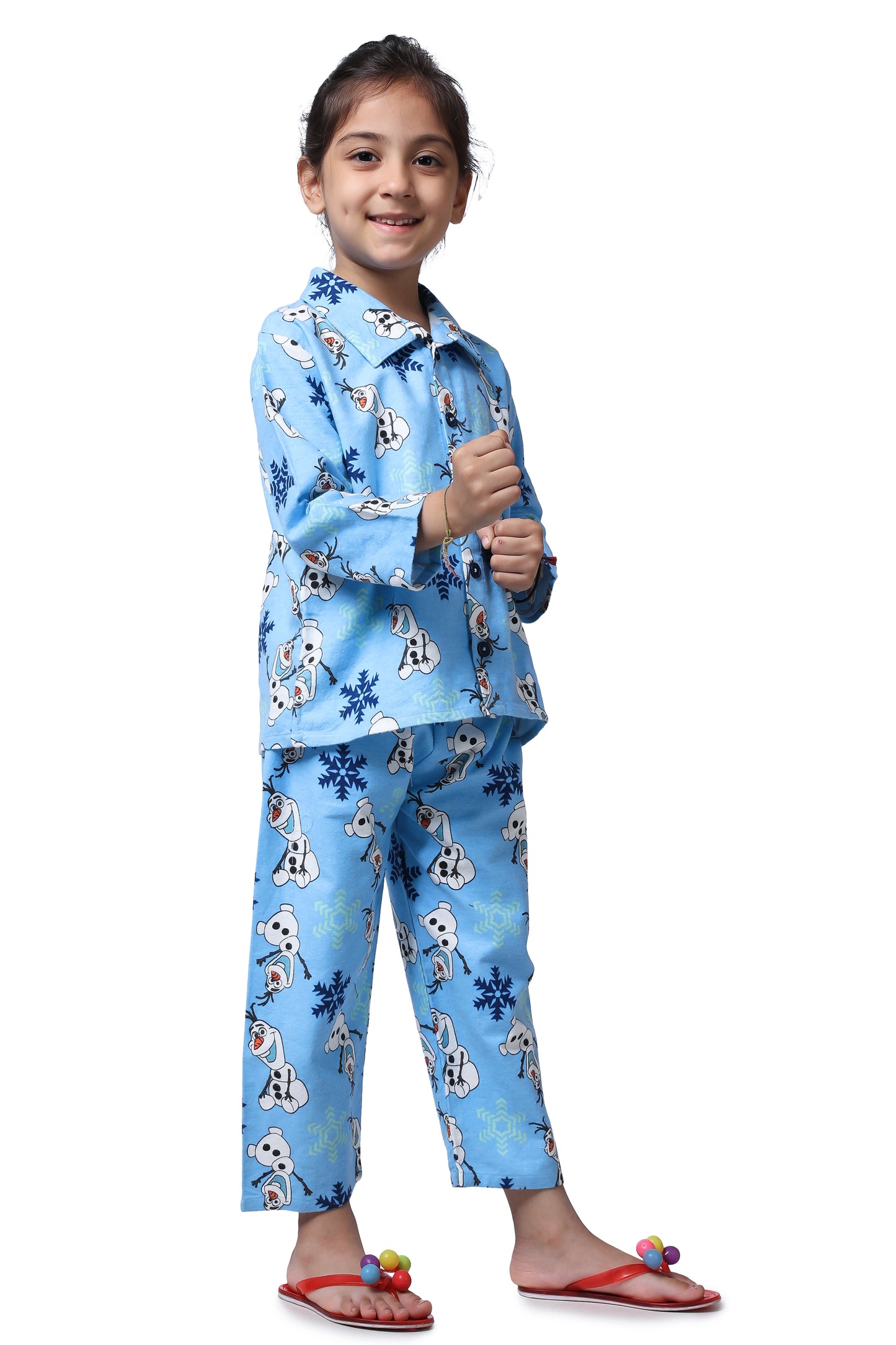 Piccolo Night suit - Blue Olaf Print