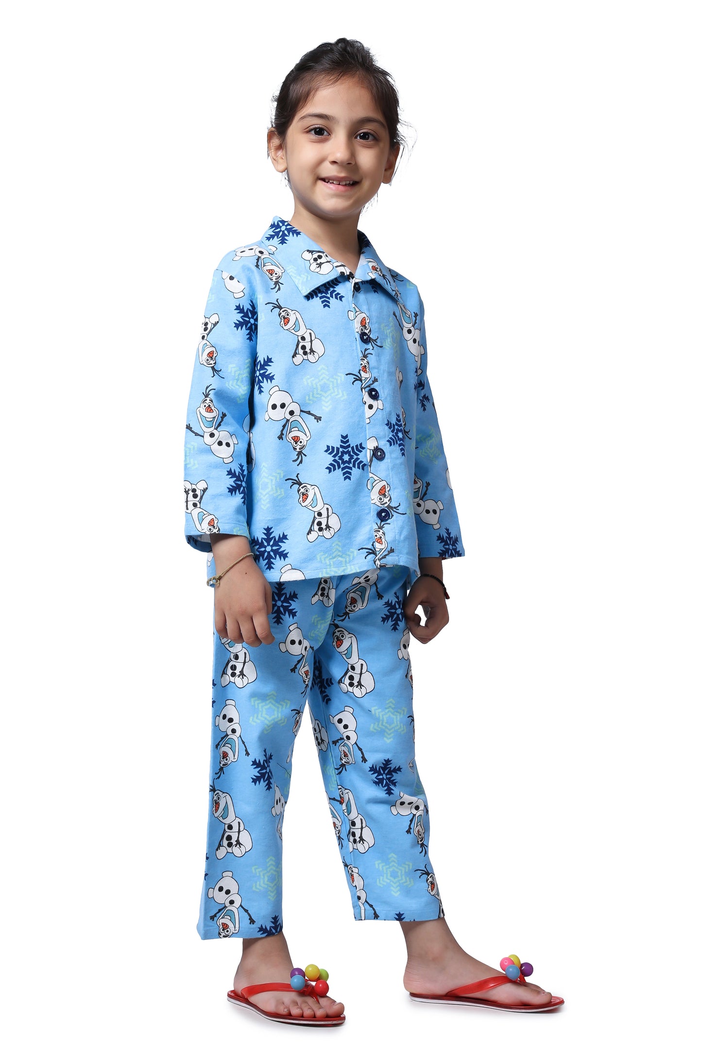 Piccolo Night suit - Blue Olaf Print