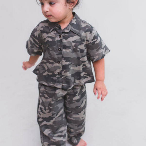 Balloon pants and crop top set Camouflage