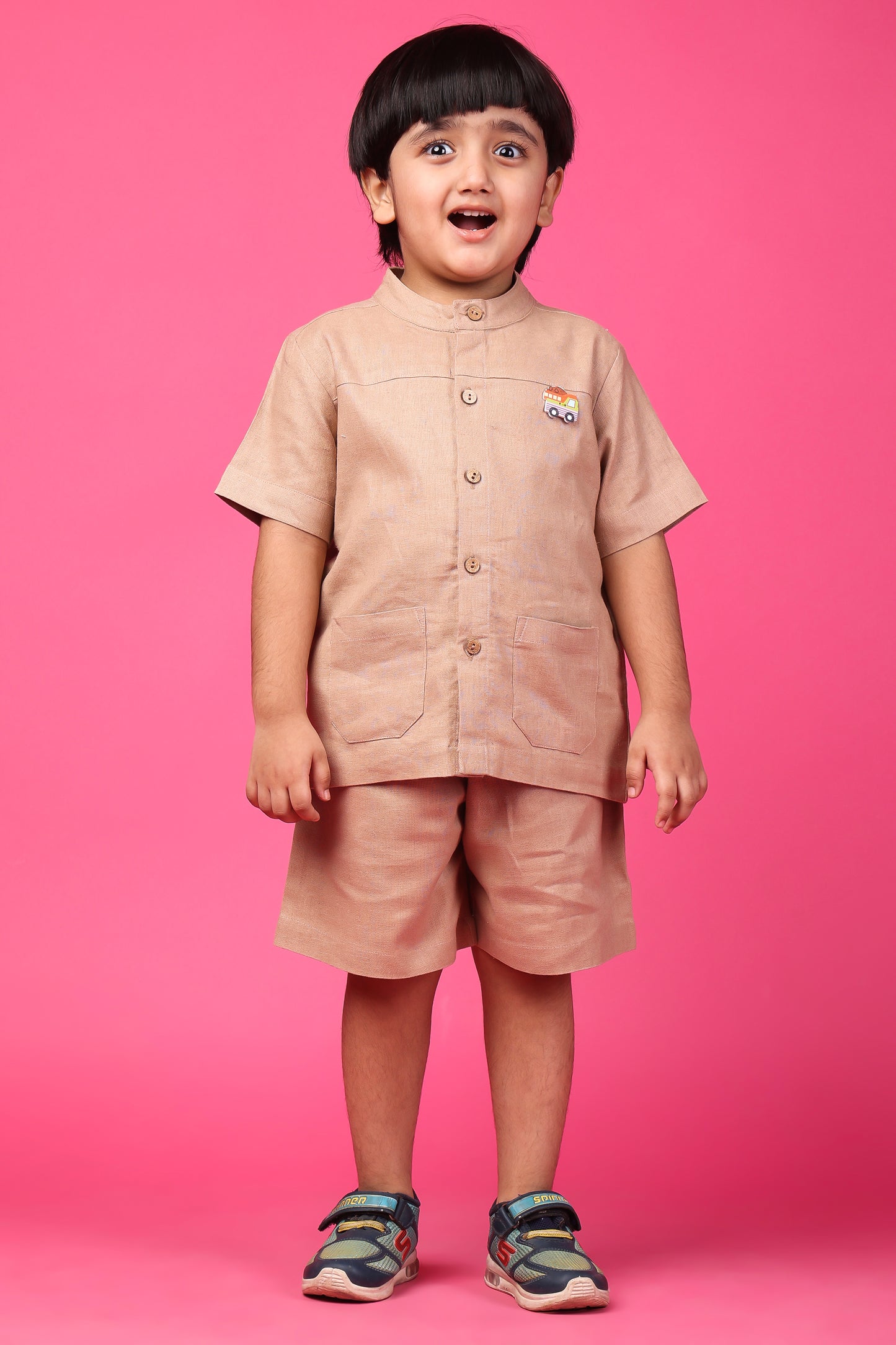 LINEN SHORT SET BEIGE