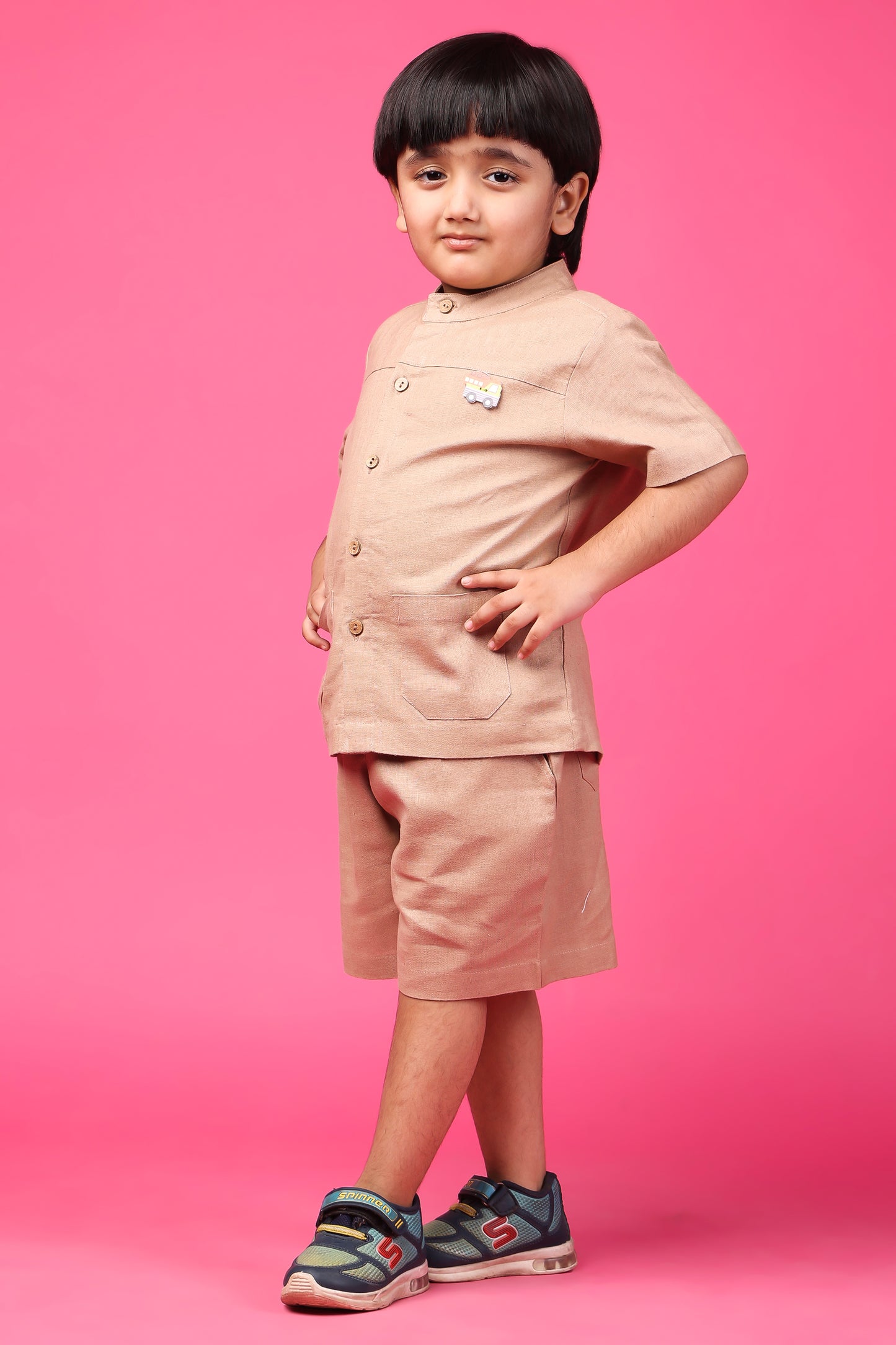 LINEN SHORT SET BEIGE