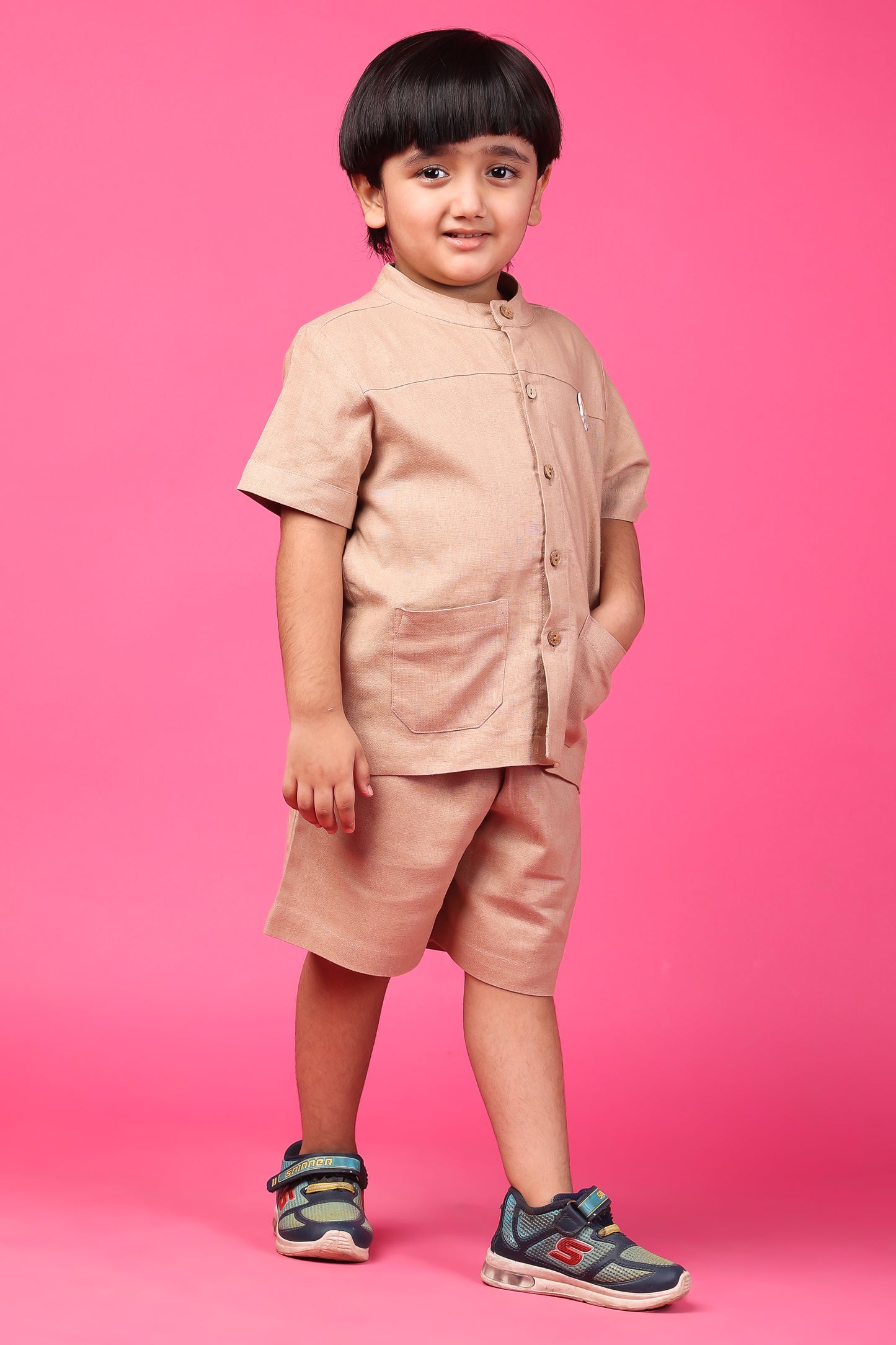 LINEN SHORT SET BEIGE