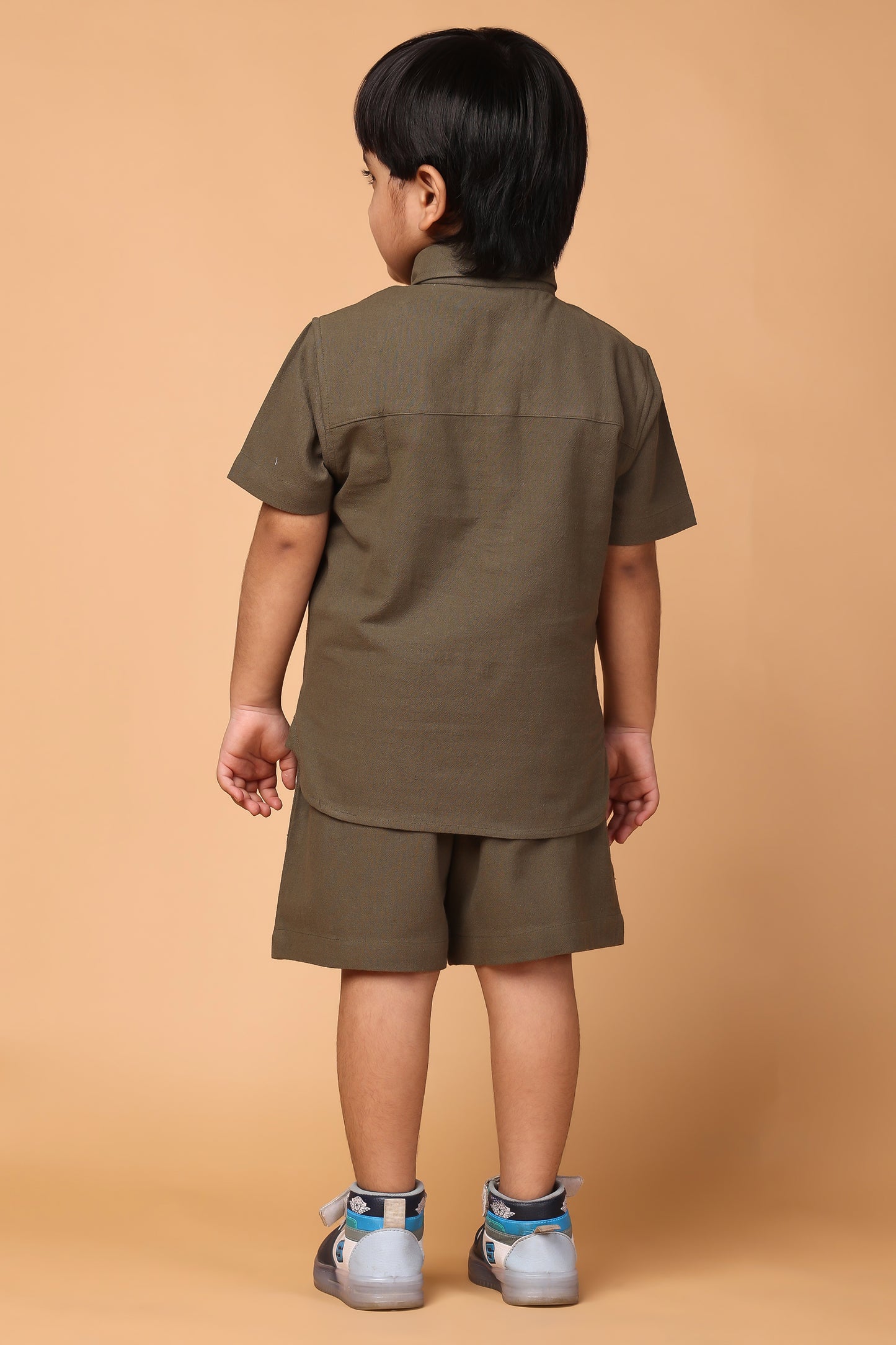 LINEN SHORT SET (Olive)