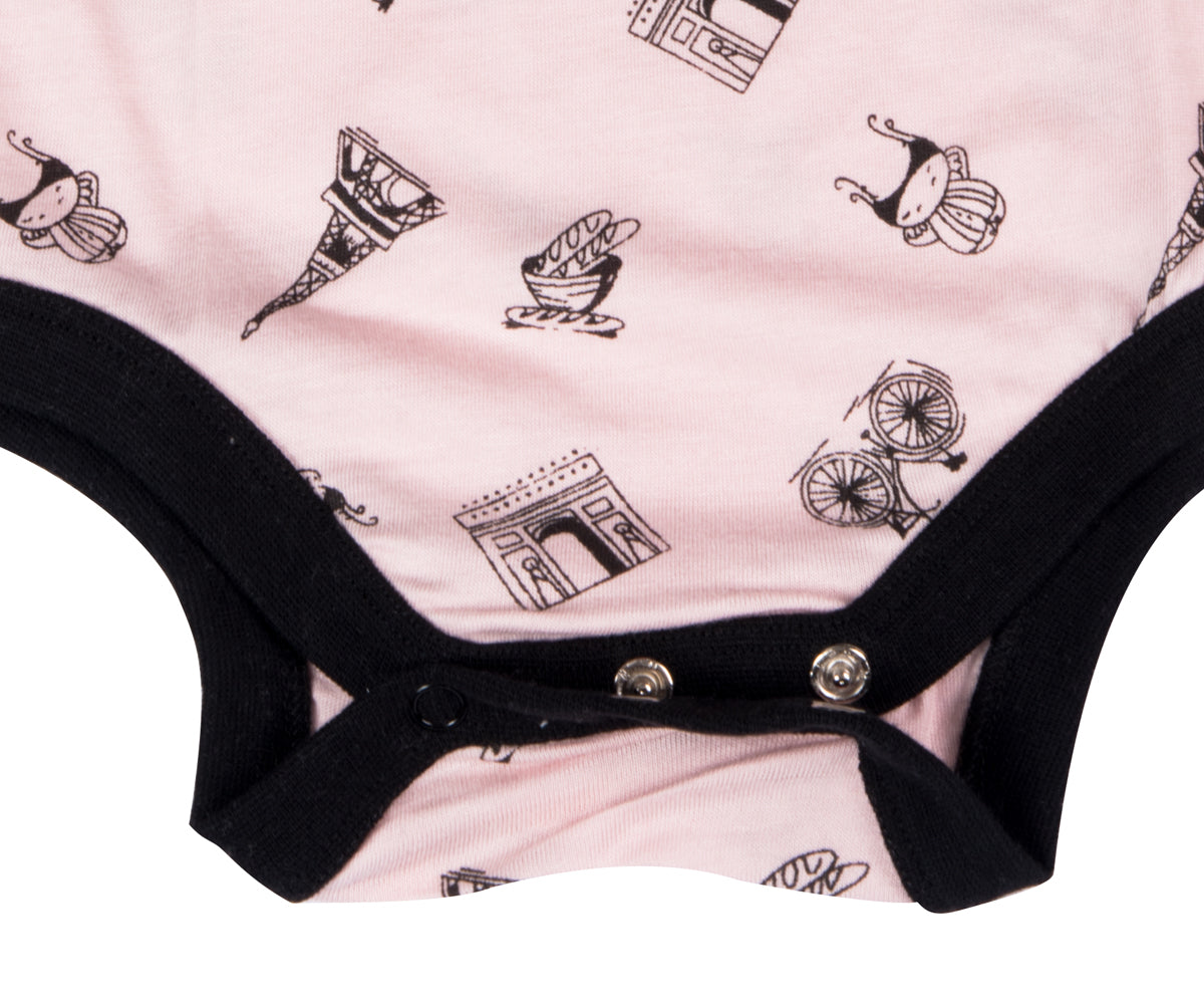 Half Sleeves Body Suit Pink