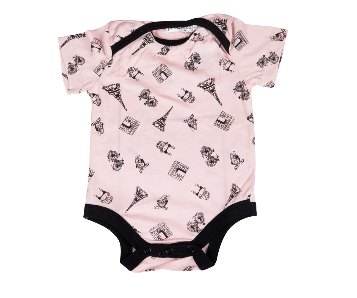 Half Sleeves Body Suit Pink