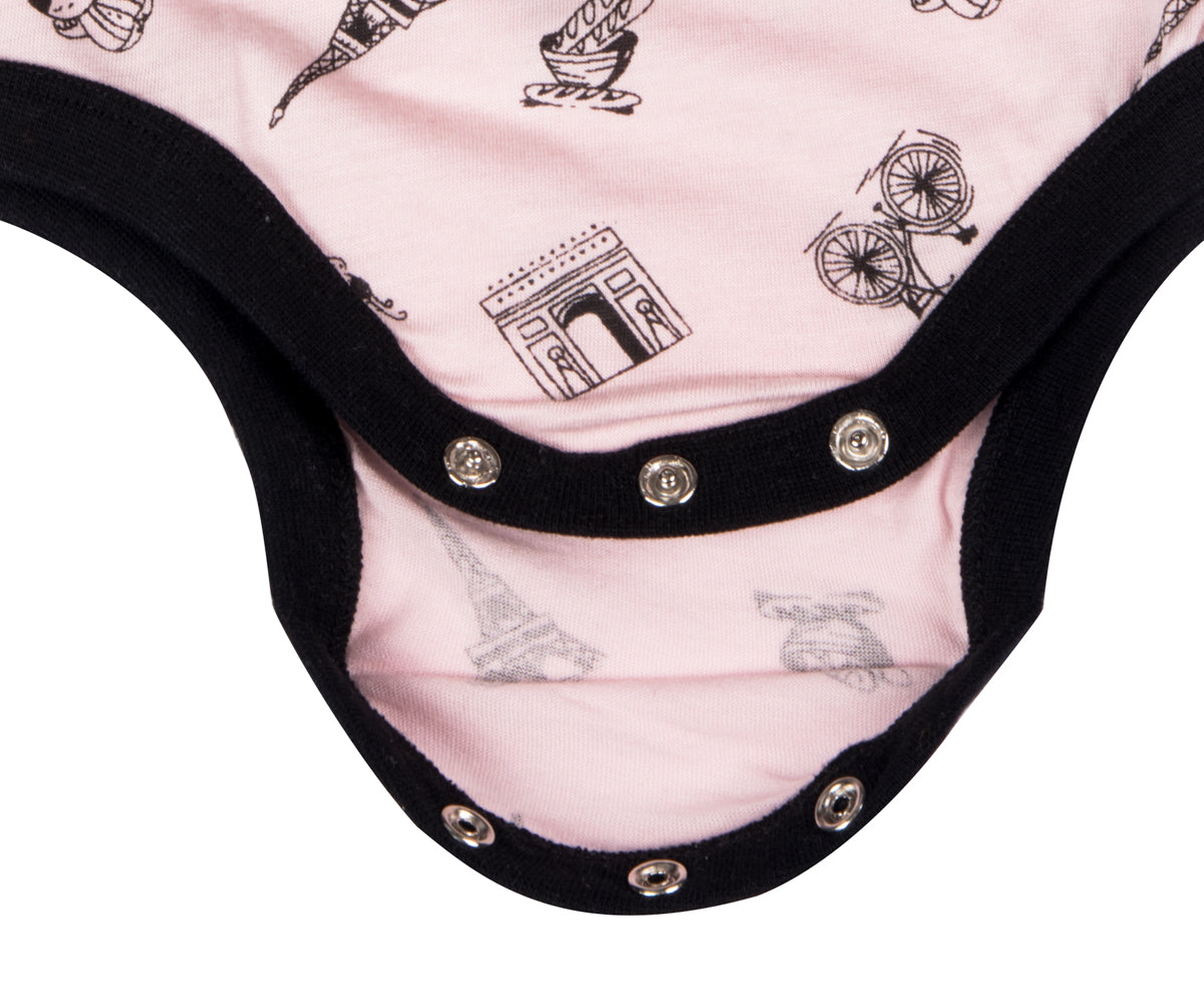 Half Sleeves Body Suit Pink