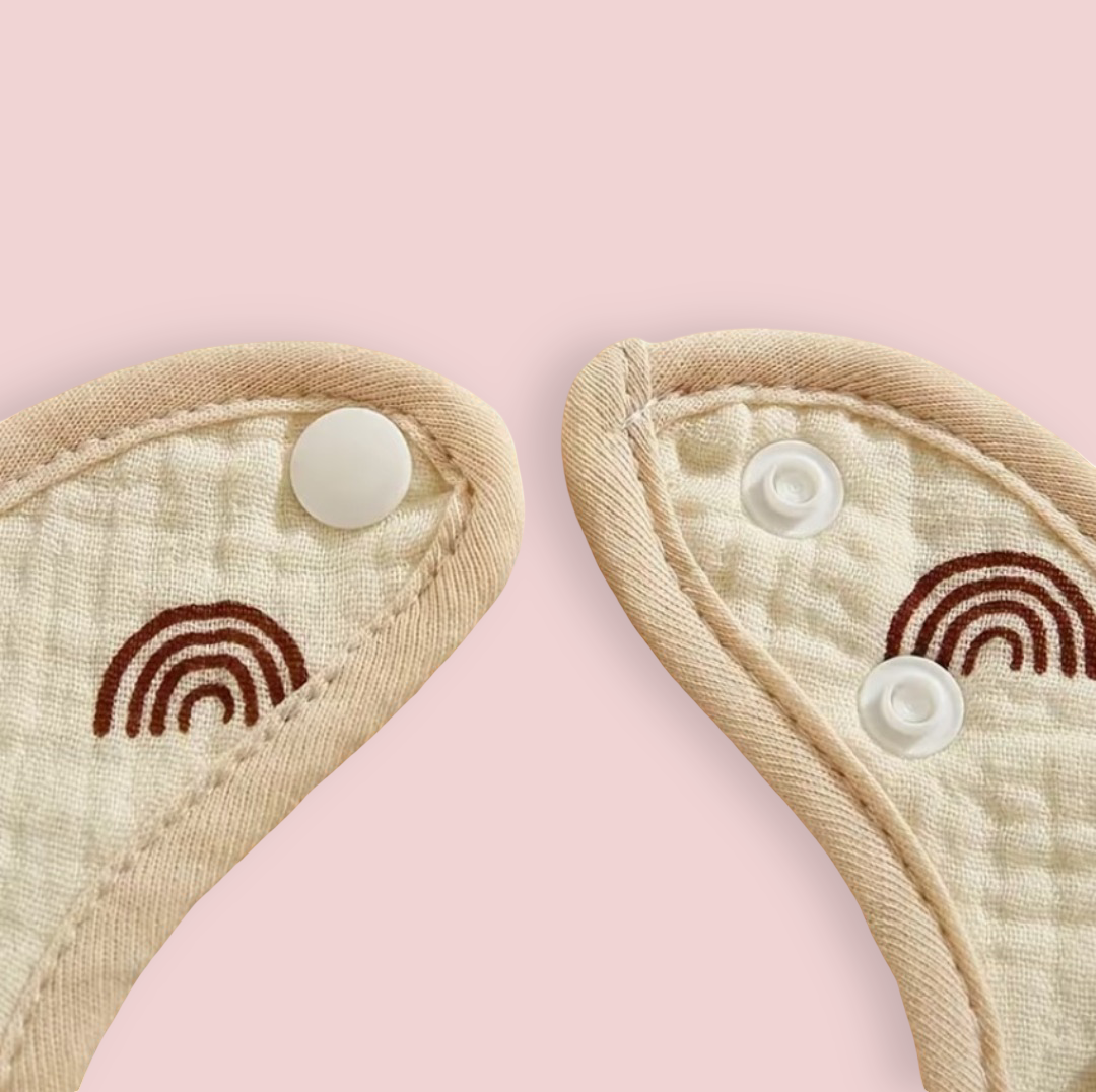 Quilted Muslin Cotton Baby Bib with Rainbow Prints