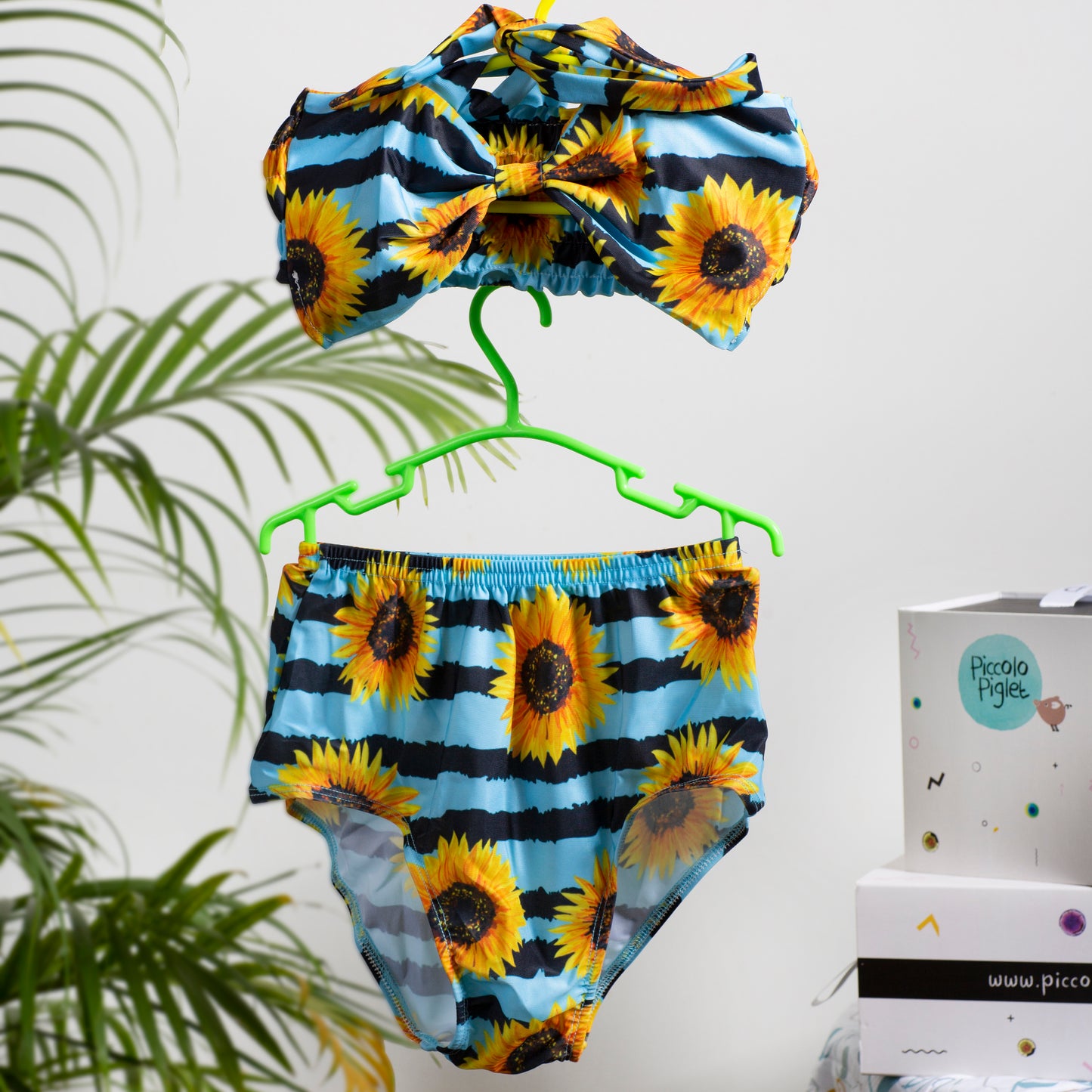 Swim suit - Yellow flowers on Blue