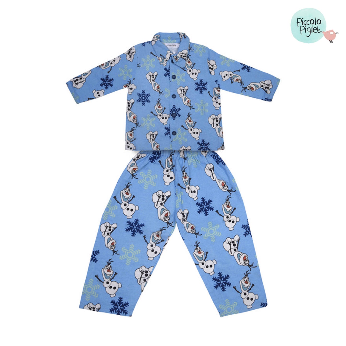 Piccolo Night suit - Blue Olaf Print