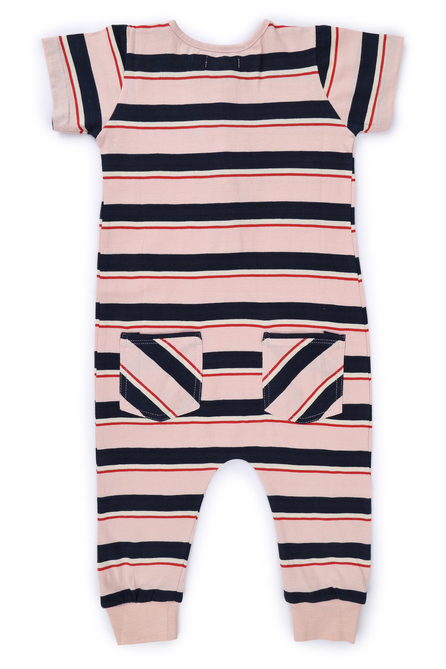 The Cruising Romper Pink and White Stripes
