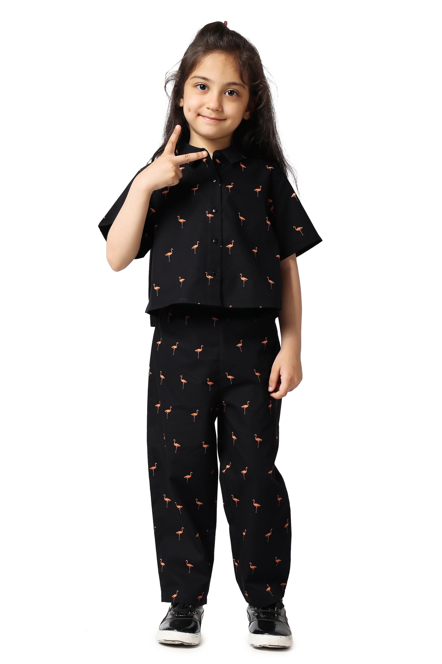 Balloon pants and crop top set Black