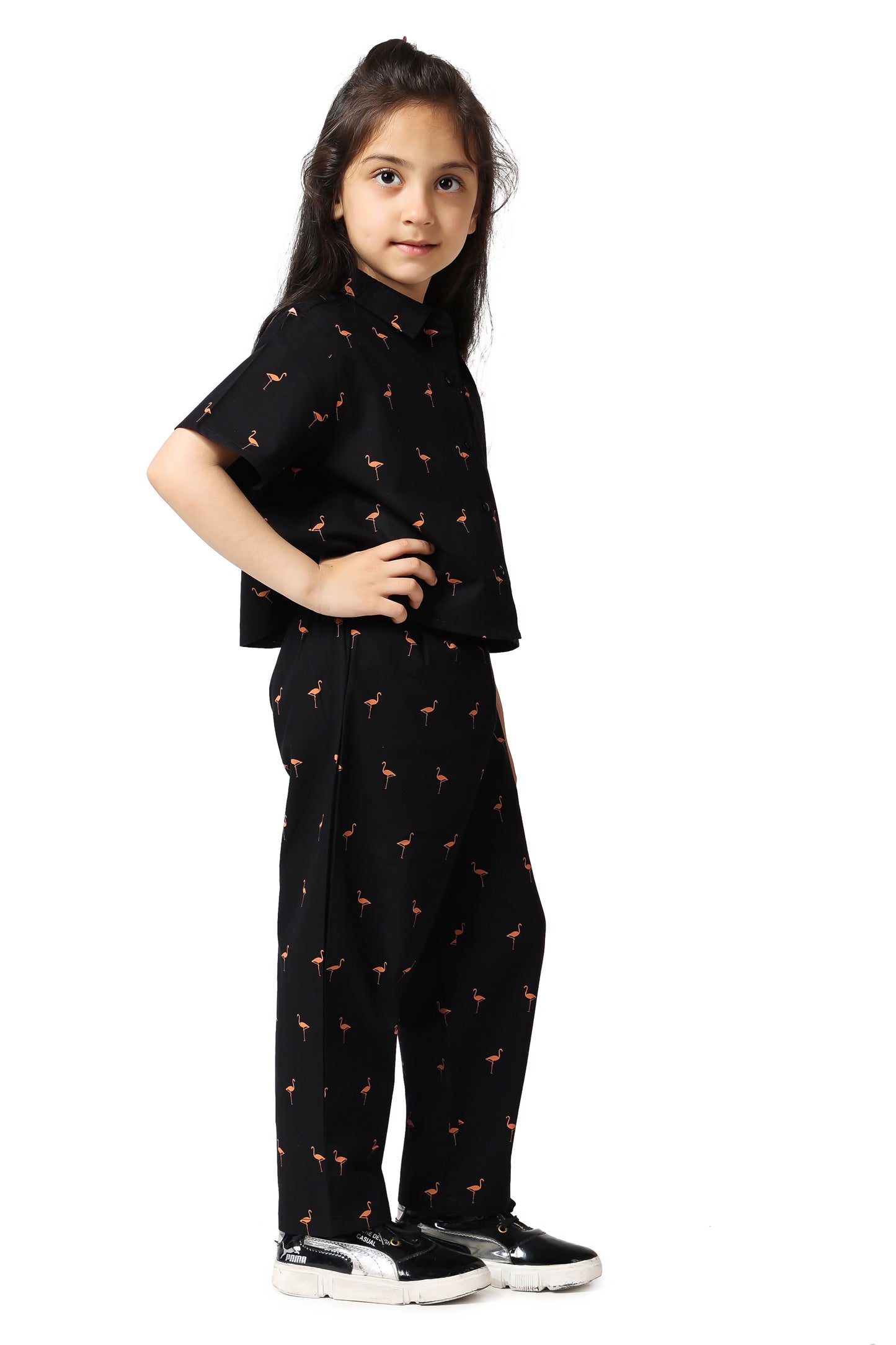 Balloon pants and crop top set Black