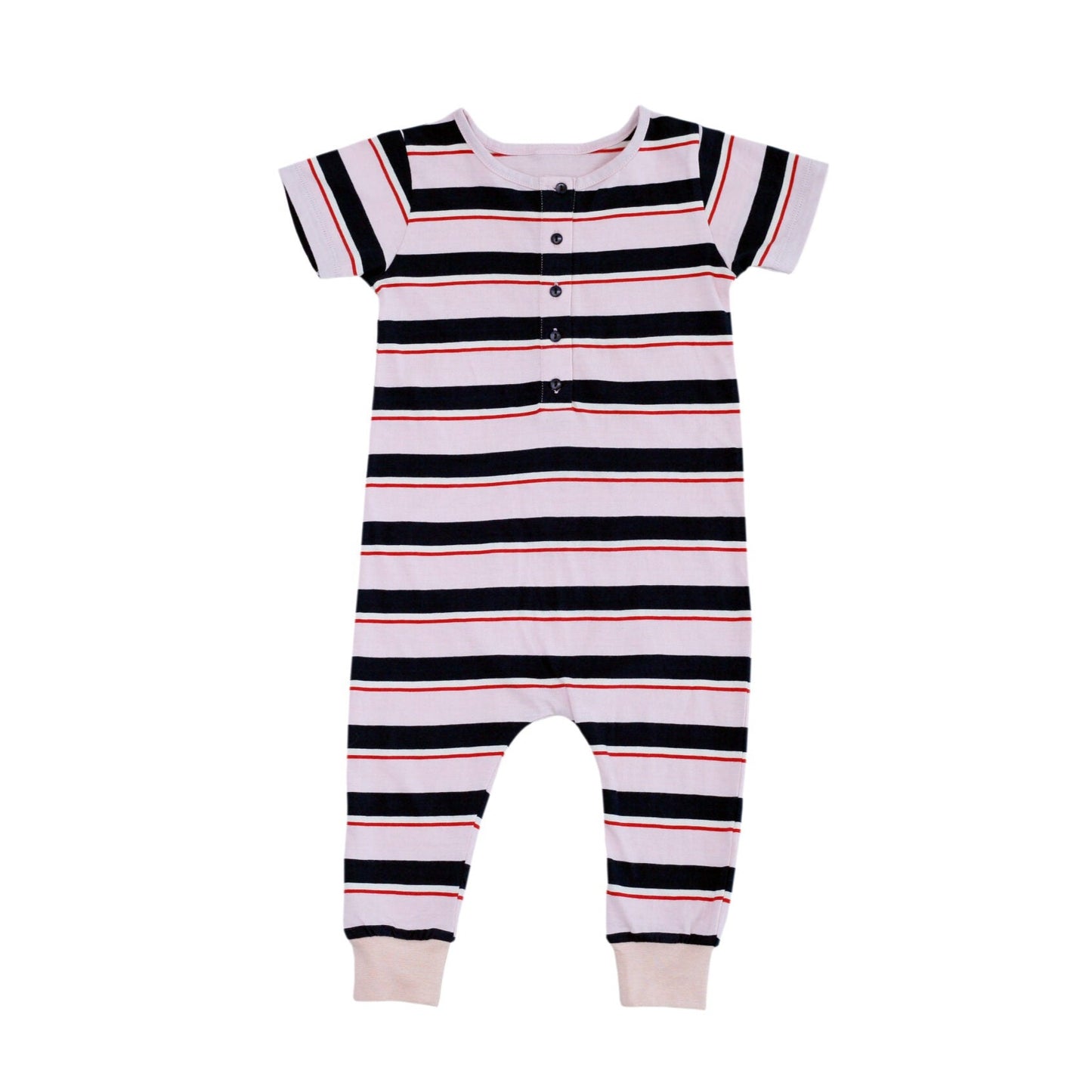 The Cruising Romper Pink and White Stripes