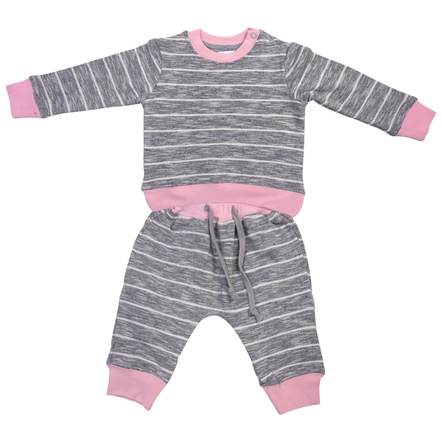 Grey Stripped Rib Tracksuit