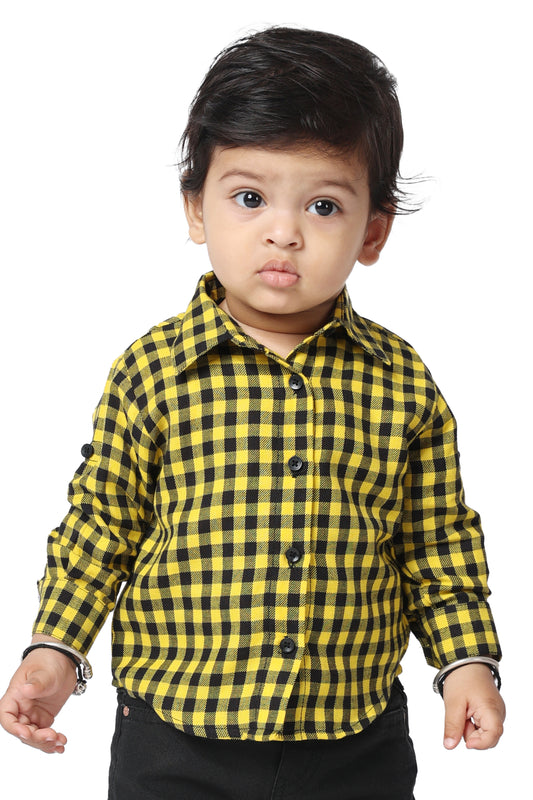 Linen Shirt Yellow and Black Checks