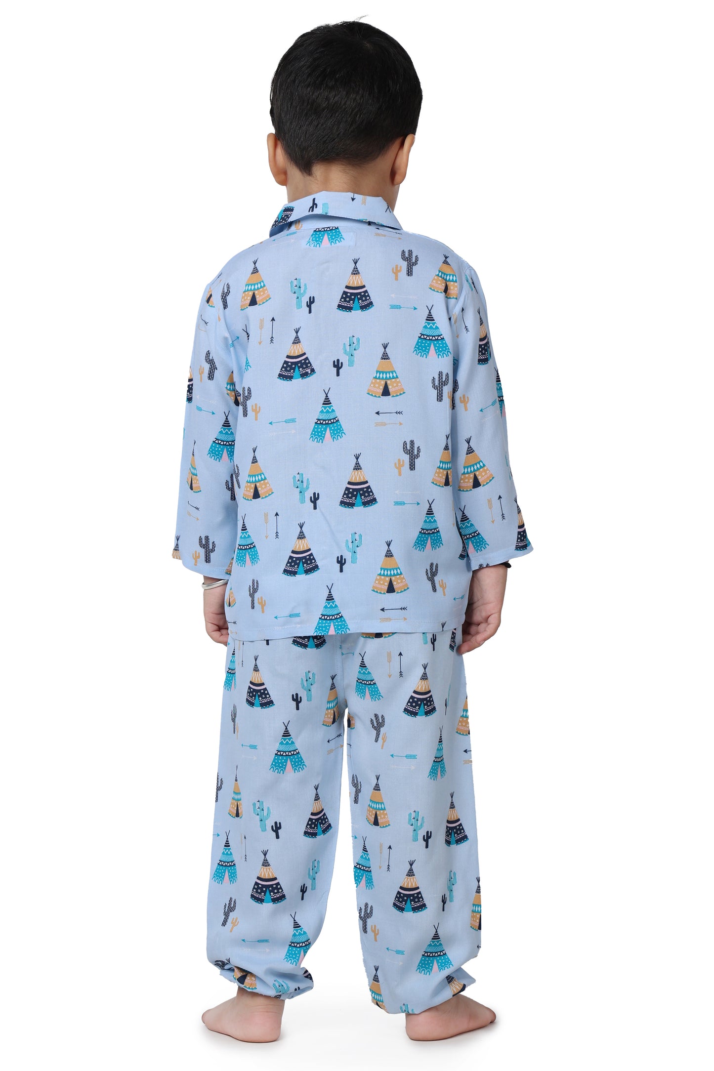 Blue Tribal Tent Night Suit