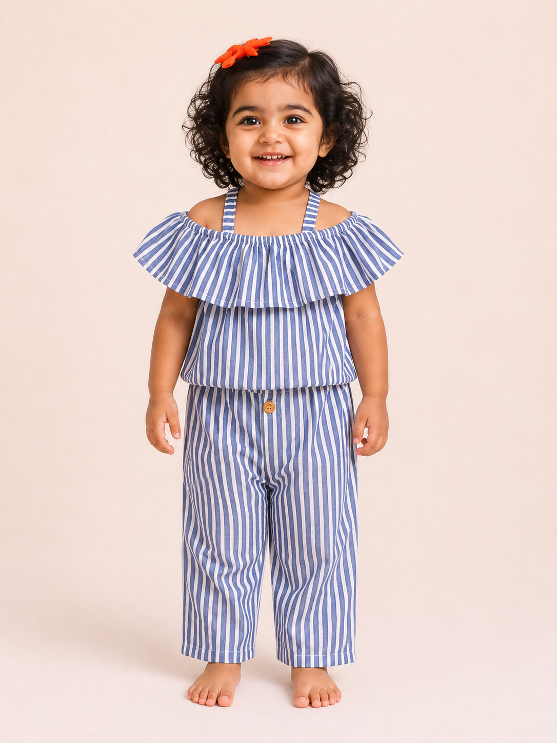 Off Shoulder Top - Blue Striped