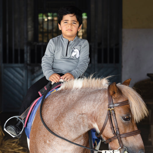 Riding T-Shirts For Kids (Grey)