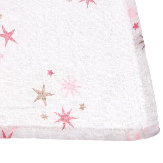 Muslin Swaddles (Pink Stars)