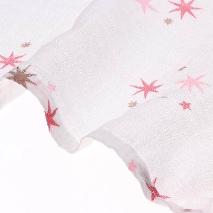 Muslin Swaddles (Pink Stars)
