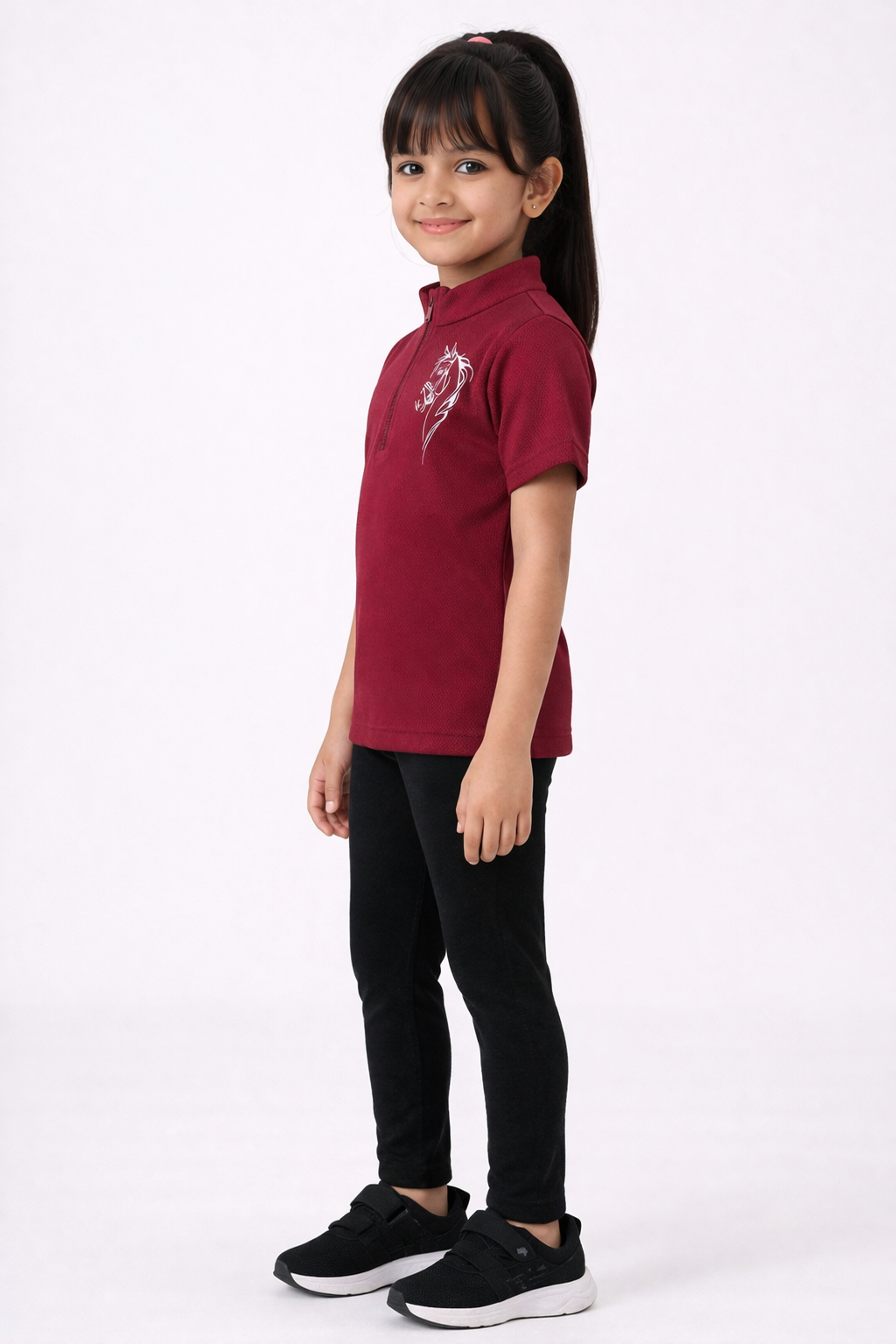 Riding Half Sleeve T-Shirt (Maroon)