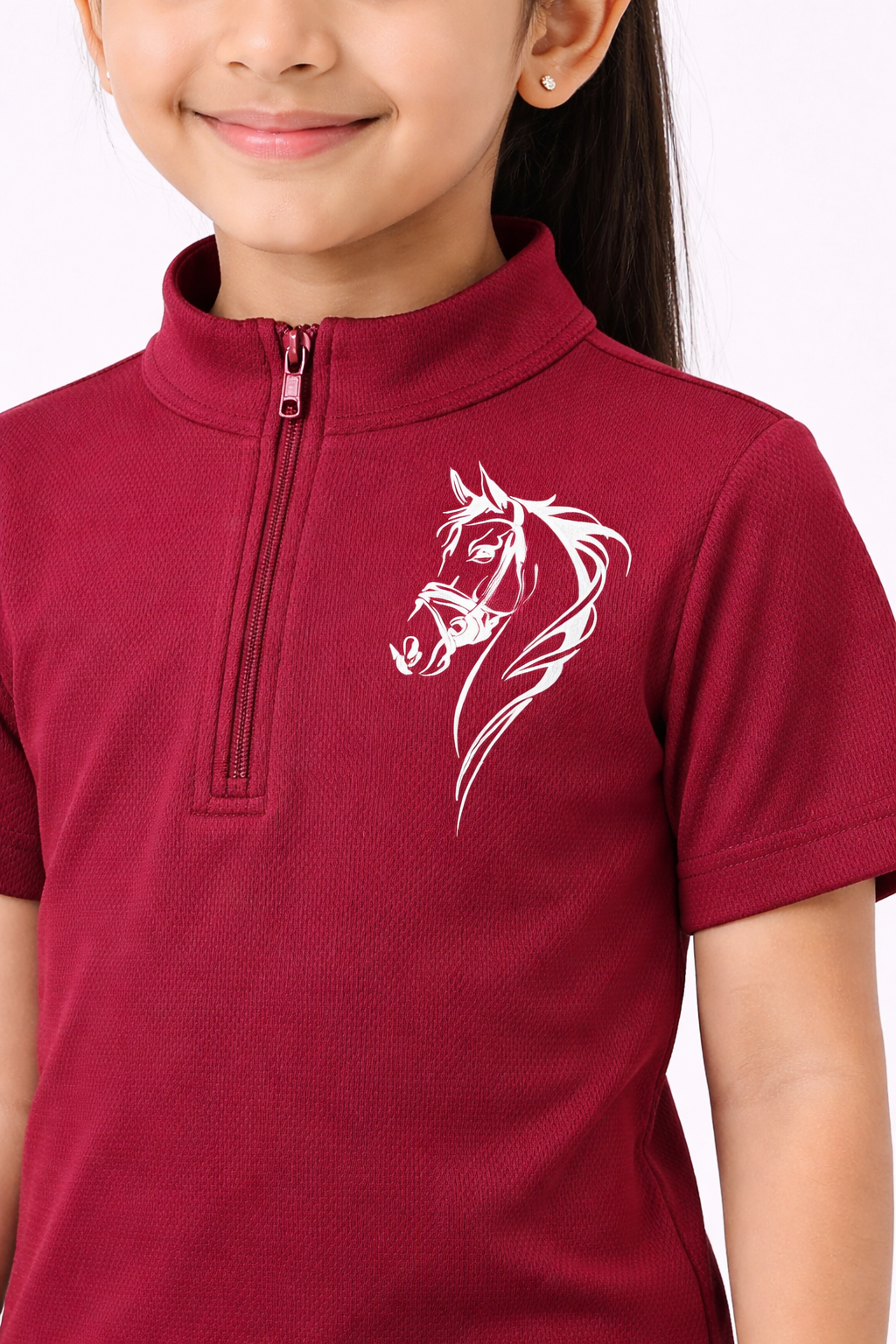Riding Half Sleeve T-Shirt (Maroon)