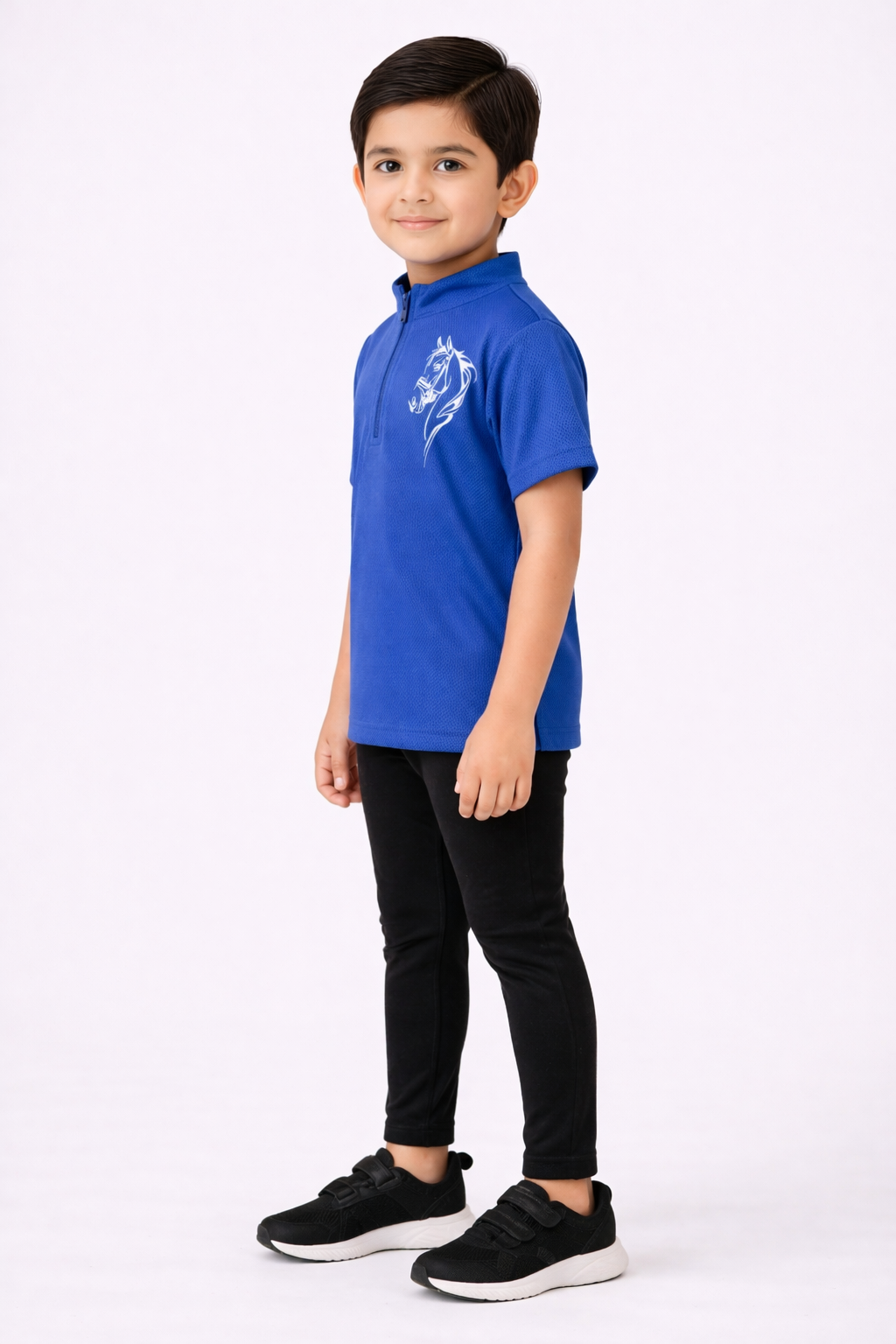 Riding Half Sleeve T-Shirt (Blue)