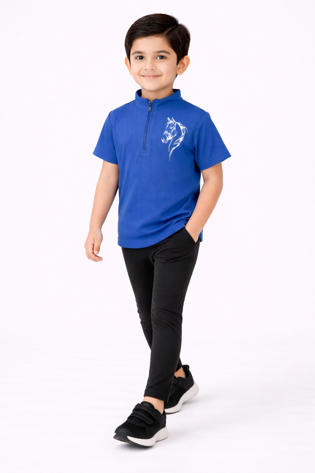 Riding Half Sleeve T-Shirt (Blue)