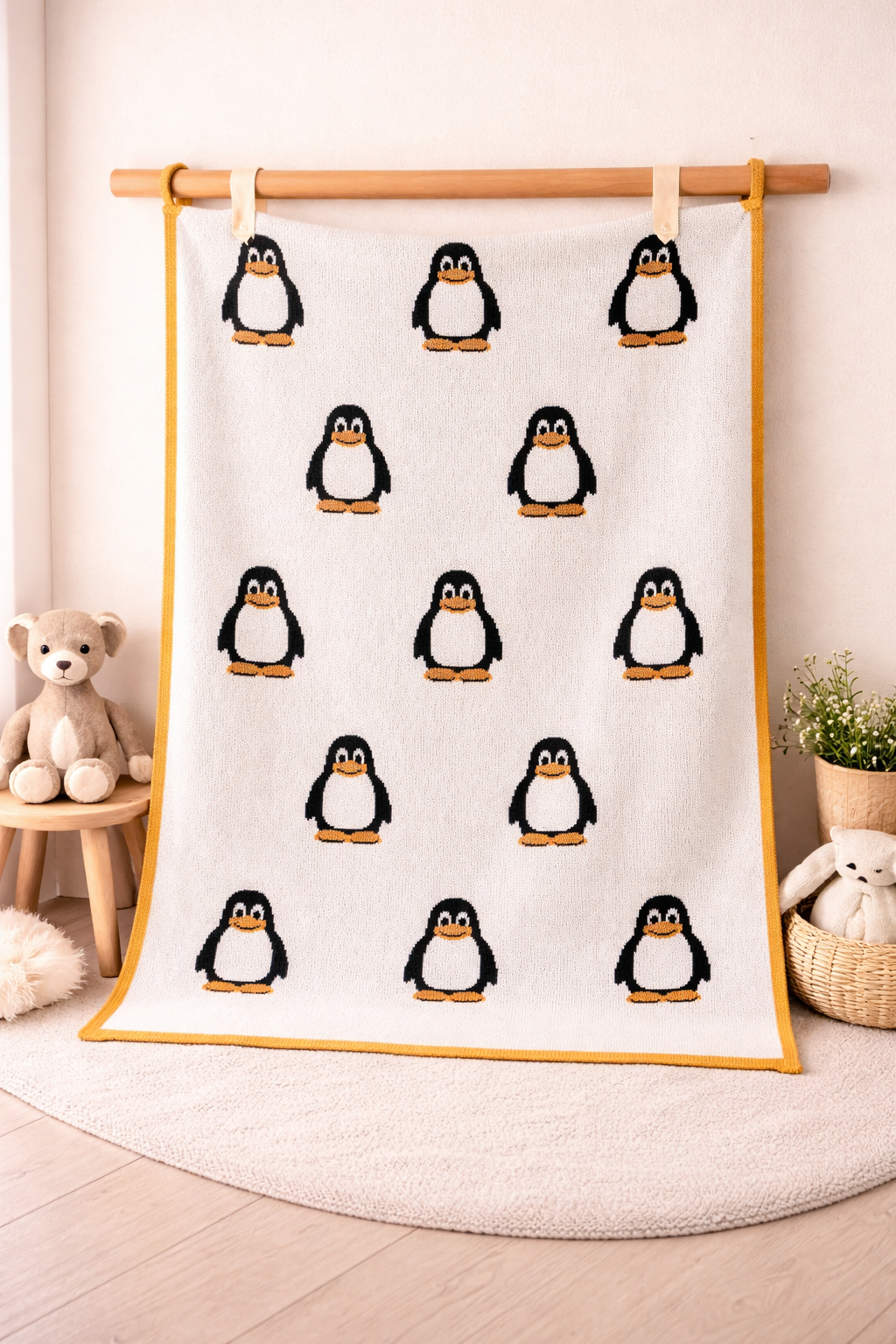 Snowy Penguin Baby AC Blanket