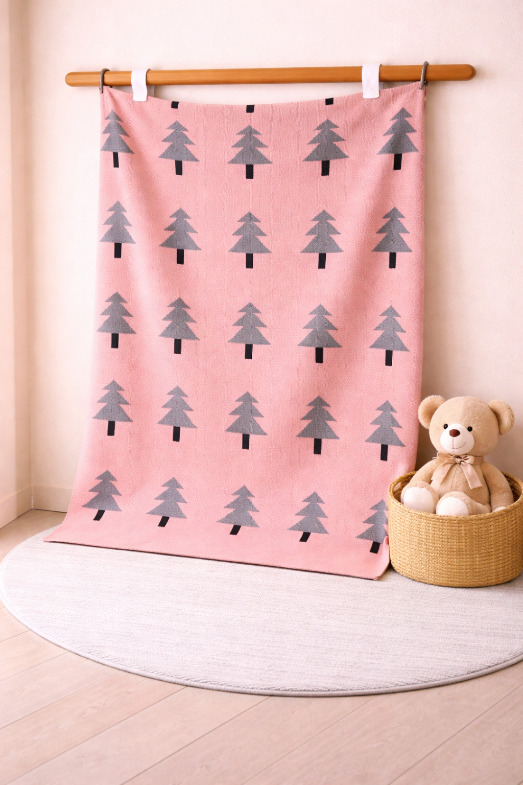 Pink Pine Forest Baby AC Blanket