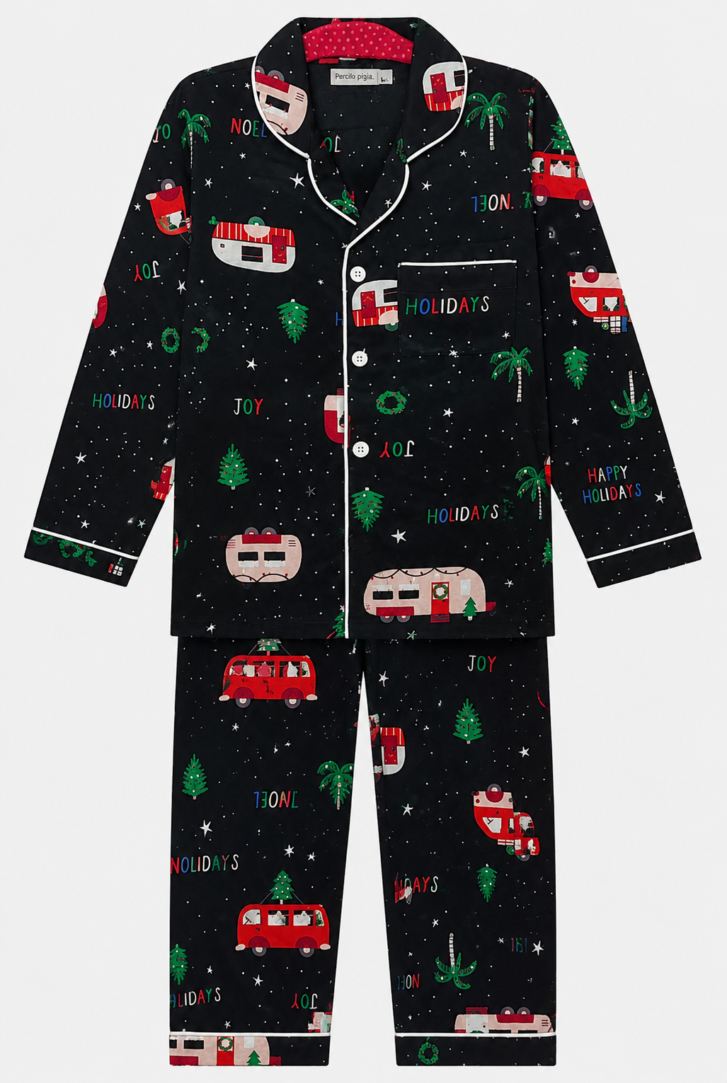 Black Christmas Flannel Night Suit