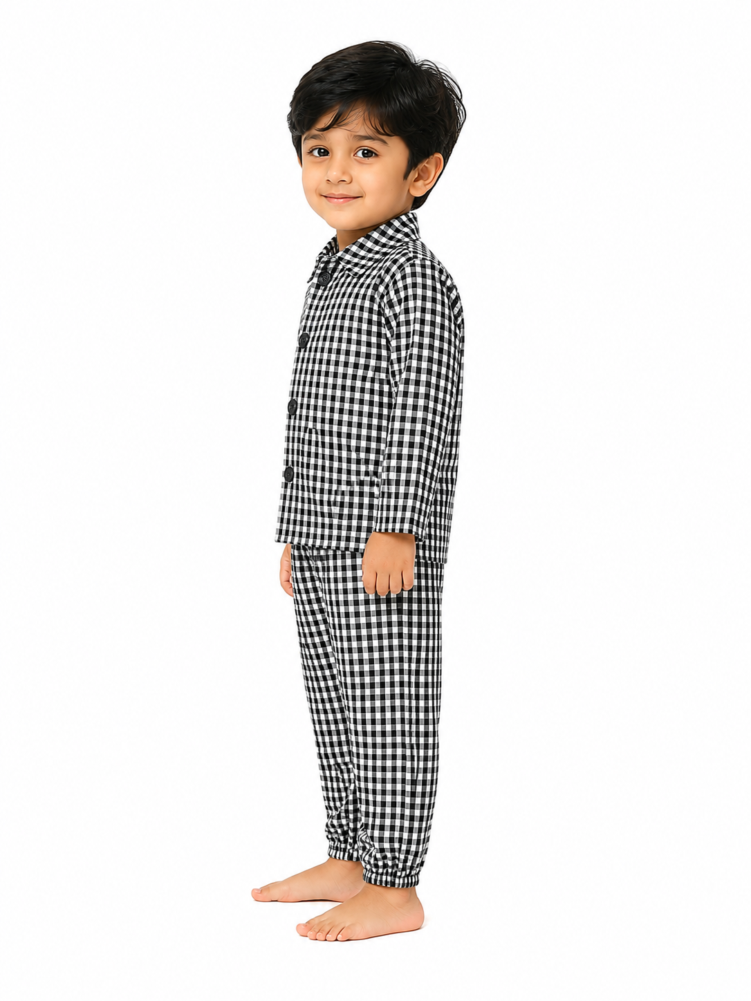 Night suit - Black & White Checks