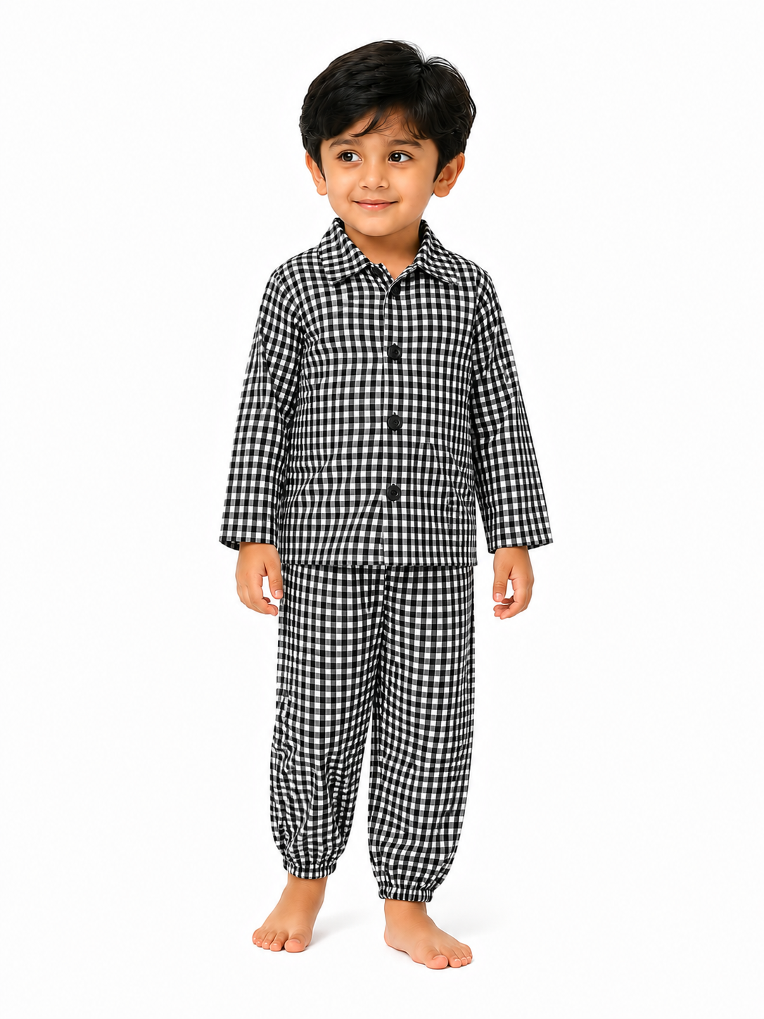 Night suit - Black & White Checks