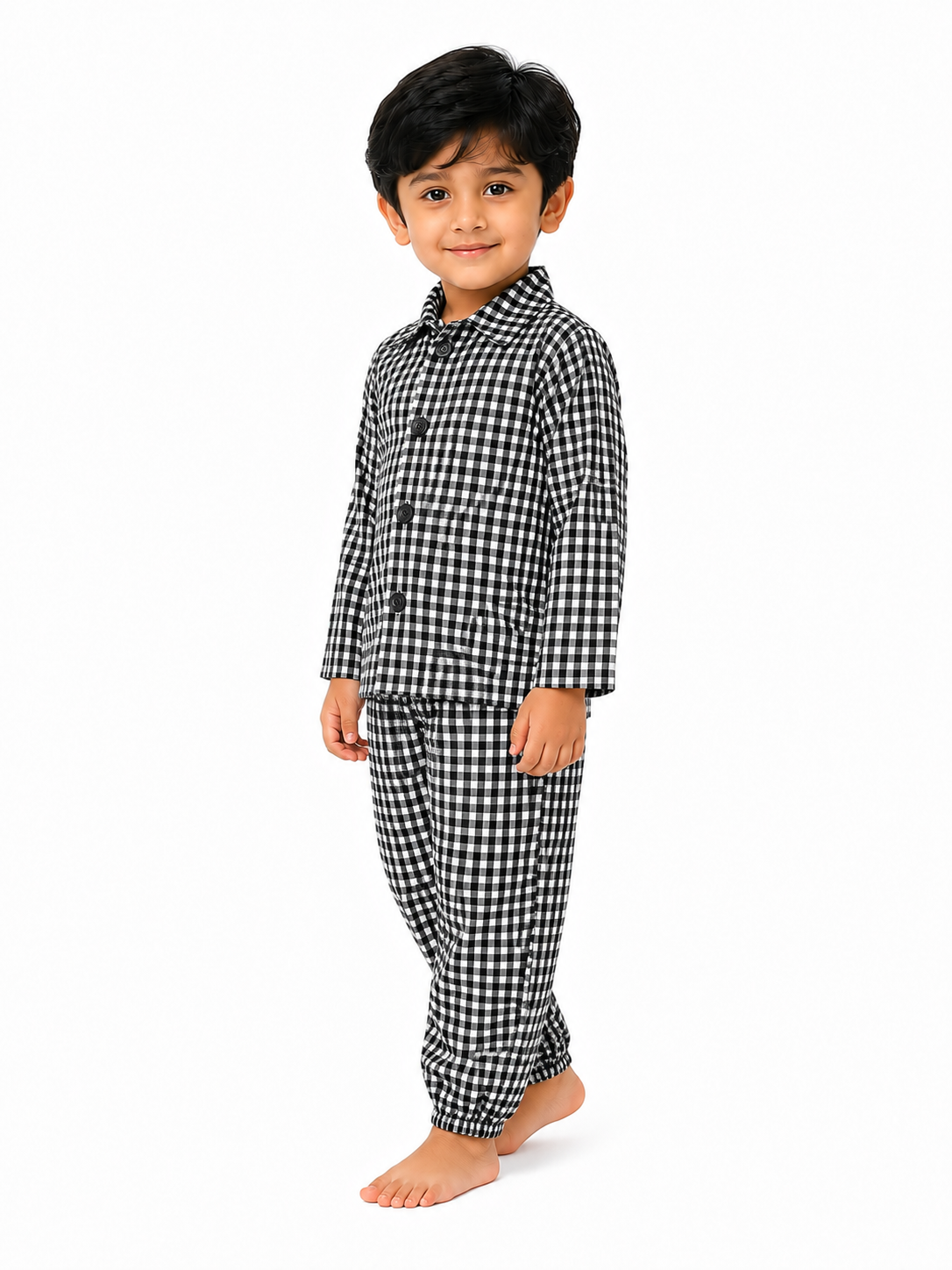 Night suit - Black & White Checks
