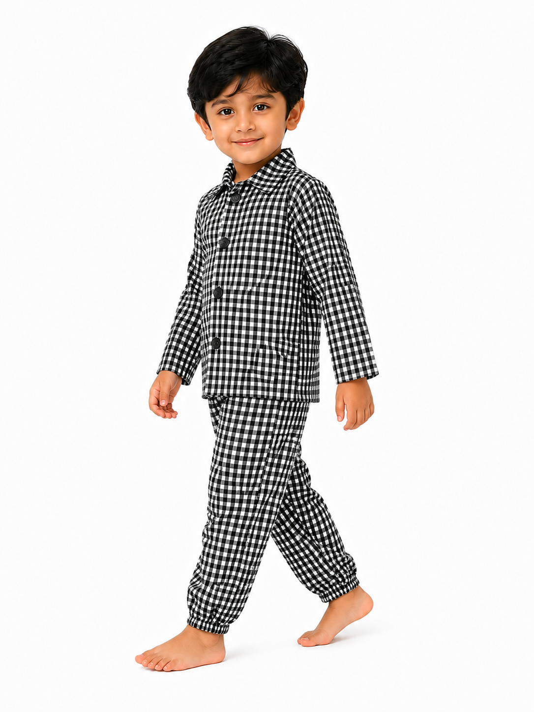 Night suit - Black & White Checks