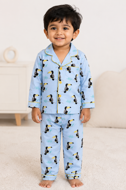 Blue Night Suit - Toucan Prints