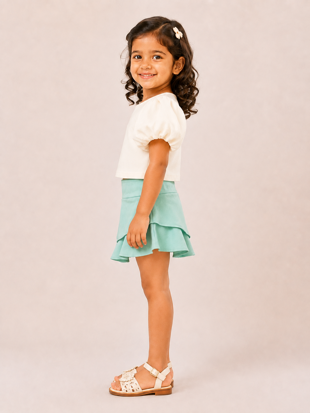 Ruffle Shorts (Teal Blue)