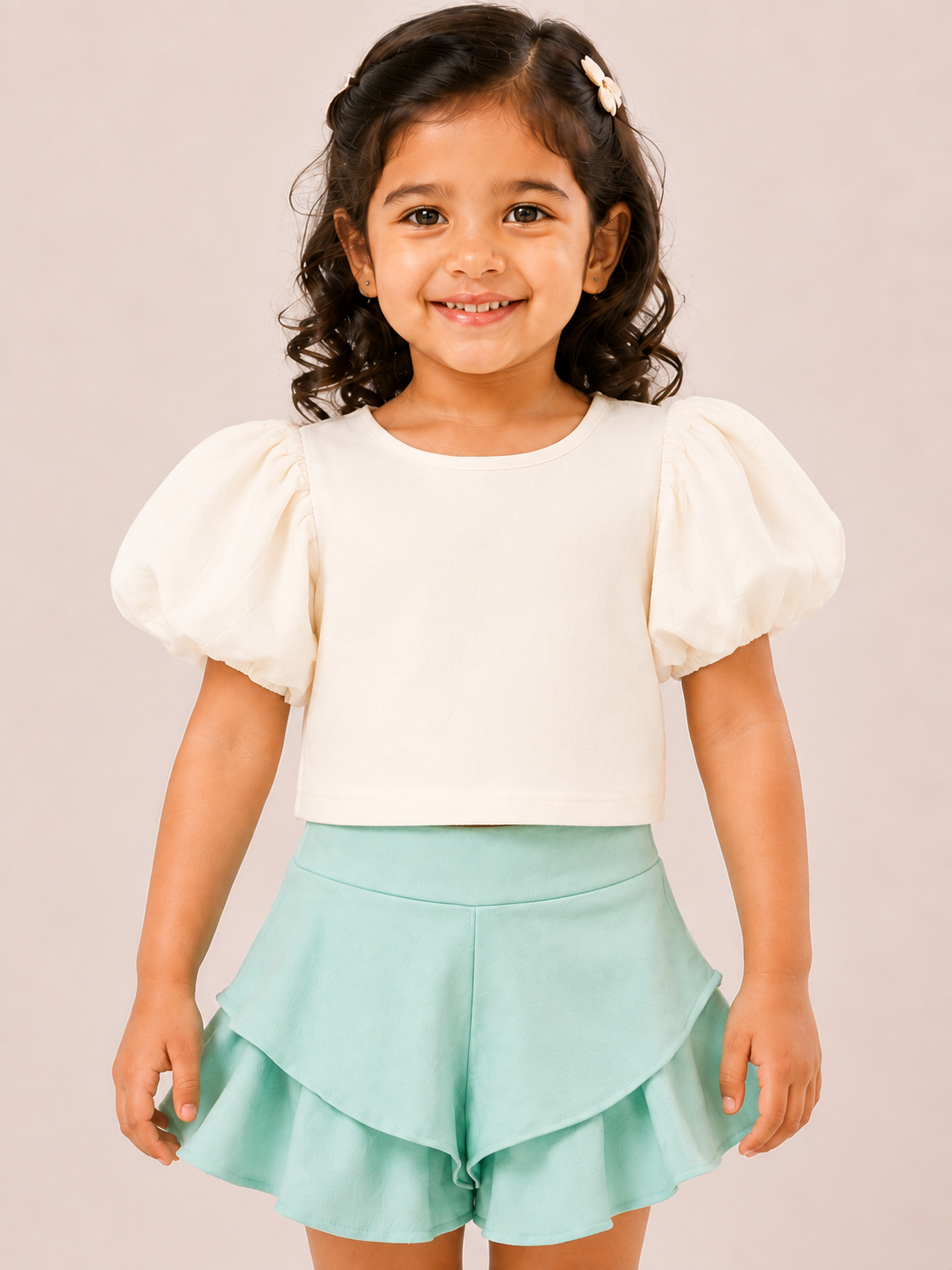 Ruffle Shorts (Teal Blue)