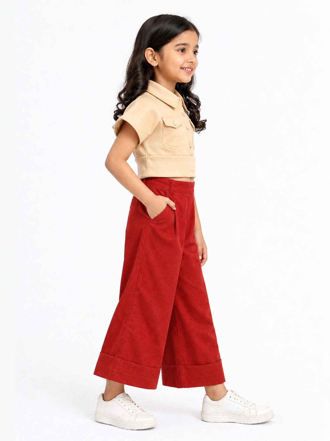 Mini Chic Scuba Co-Ord Set (Maroon)