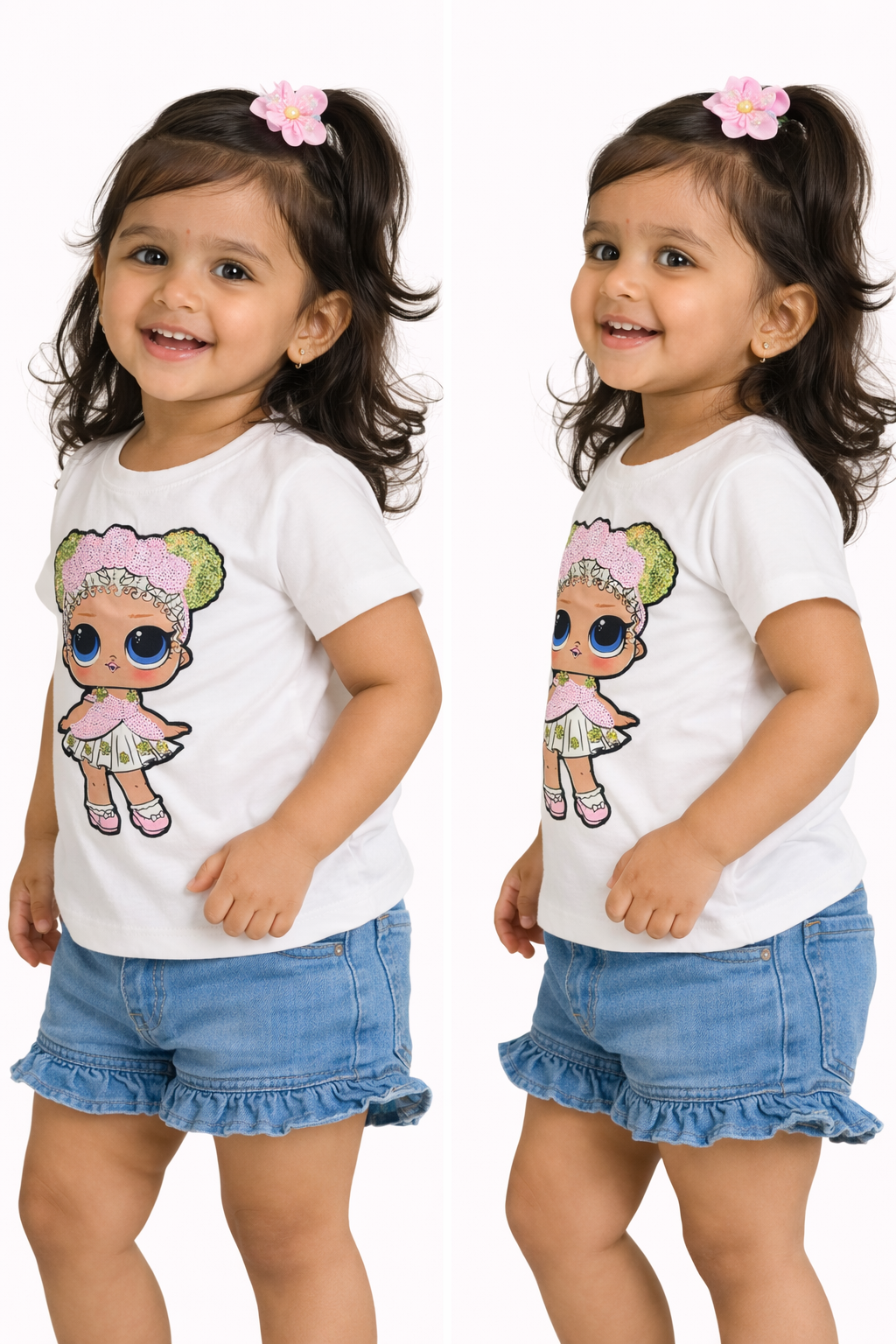 Half Sleeve T-shirt With Doll Patch