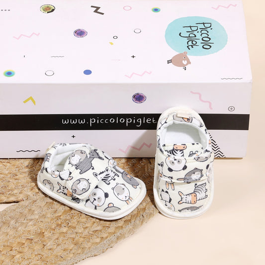 Cute Animal Printed Cotton Soft Casual Baby Shoes (Toddlers)