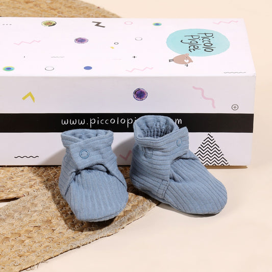 Newborn Baby Knitted Socks Booties (Dark Blue)