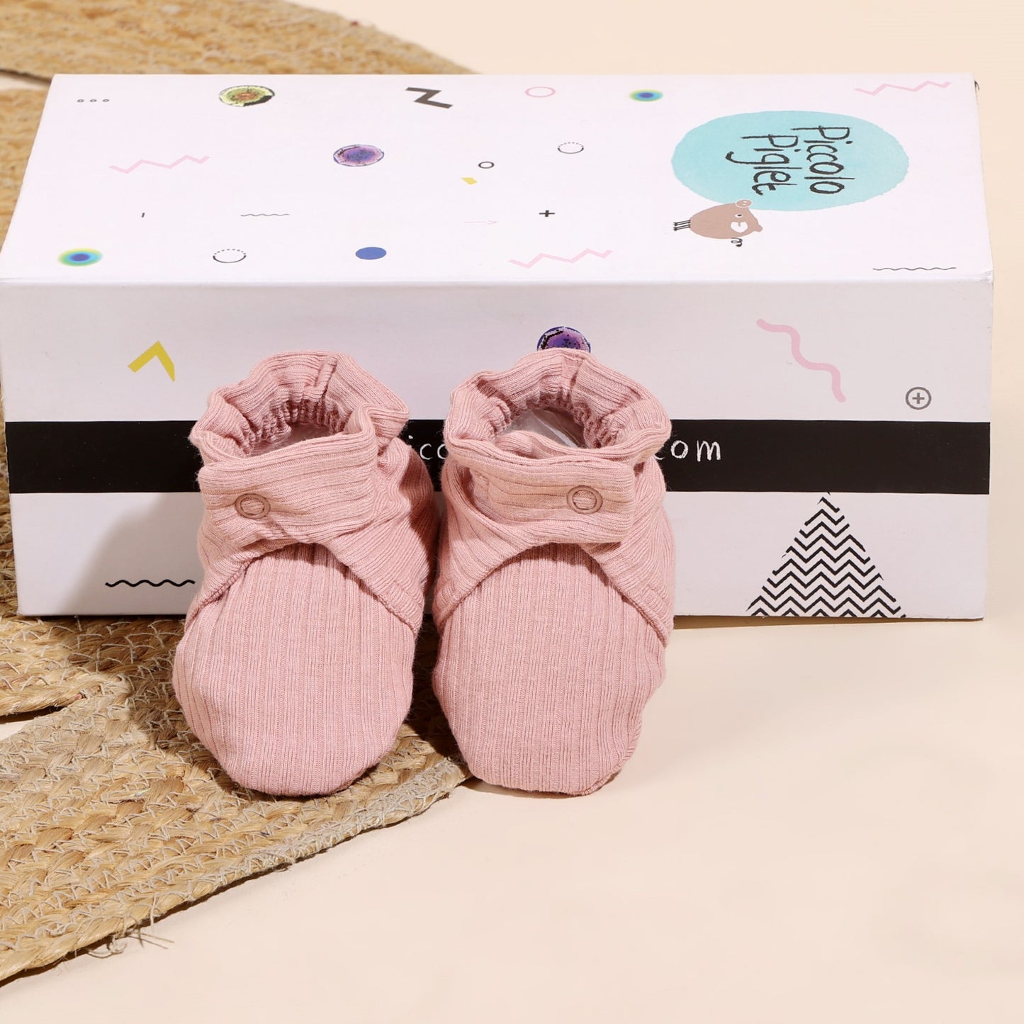 Newborn Baby Knitted Socks Booties (Baby Pink)