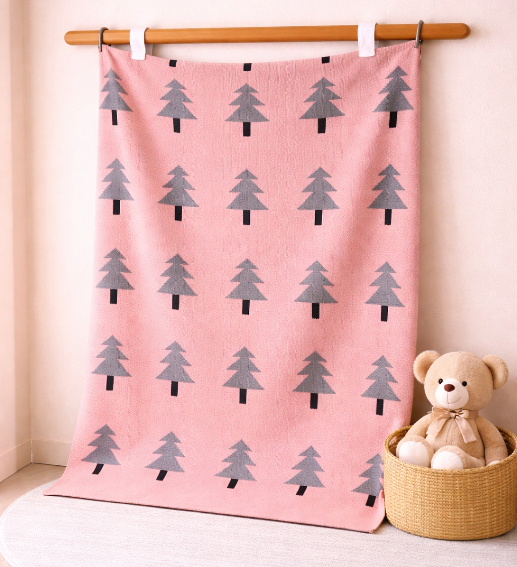 Pink Pine Forest Baby AC Blanket