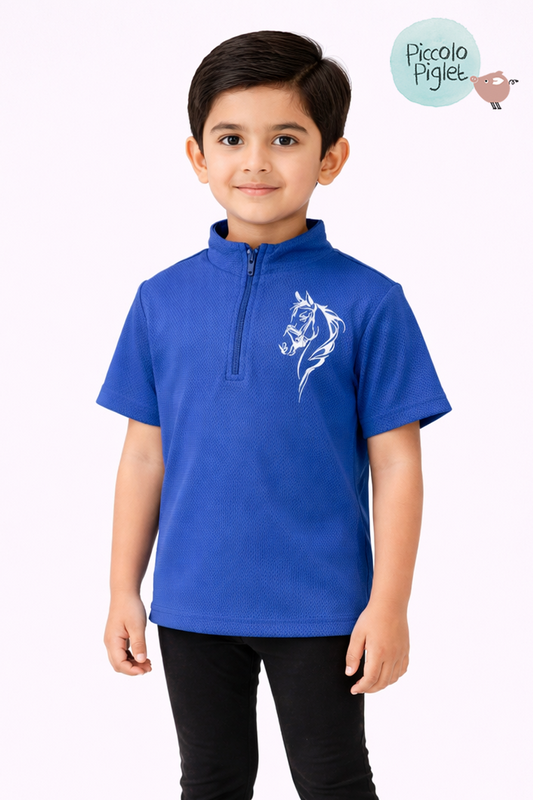 Riding Half Sleeve T-Shirt (Blue)
