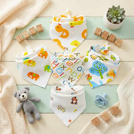 Baby Bandana Bibs – Set of 5 (NEW) 01